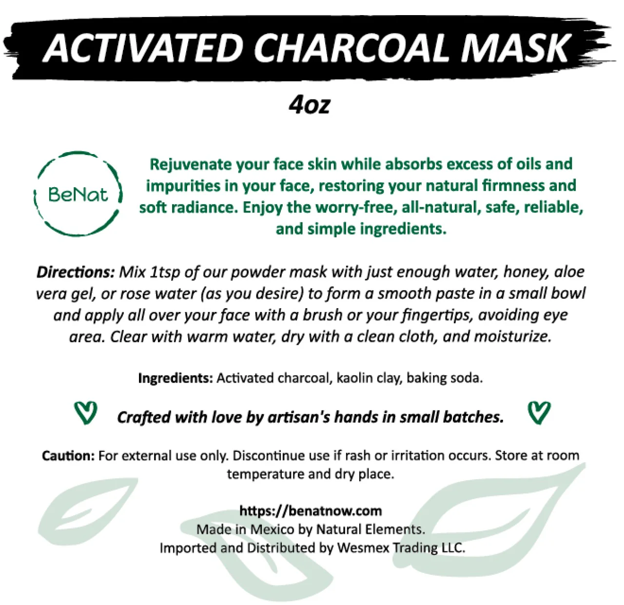 Activated Charcoal + Mud & Arnica Face Mask Bundle be BeNat