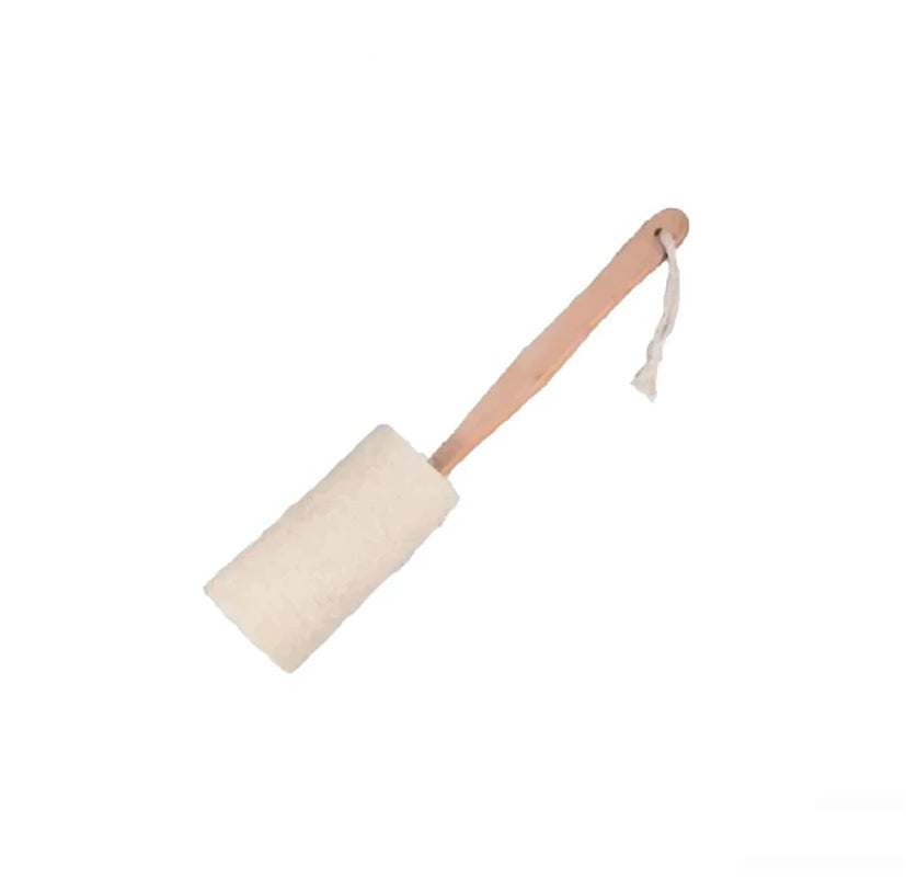 Natural Loofah Bath Brush W/Long Handle.